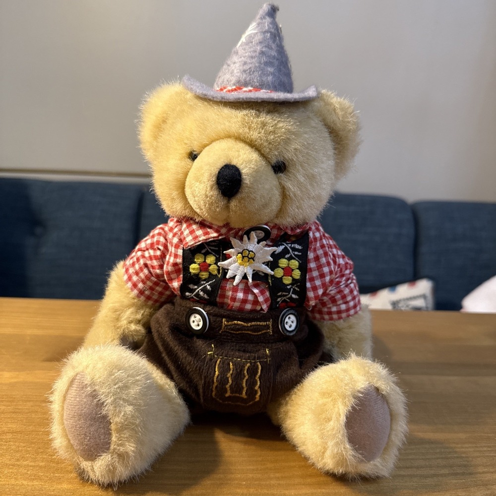 VTG Plush 12" Teddy Bear ES Gerhardshofen German Outfit‎ D-91466 Lederhosen